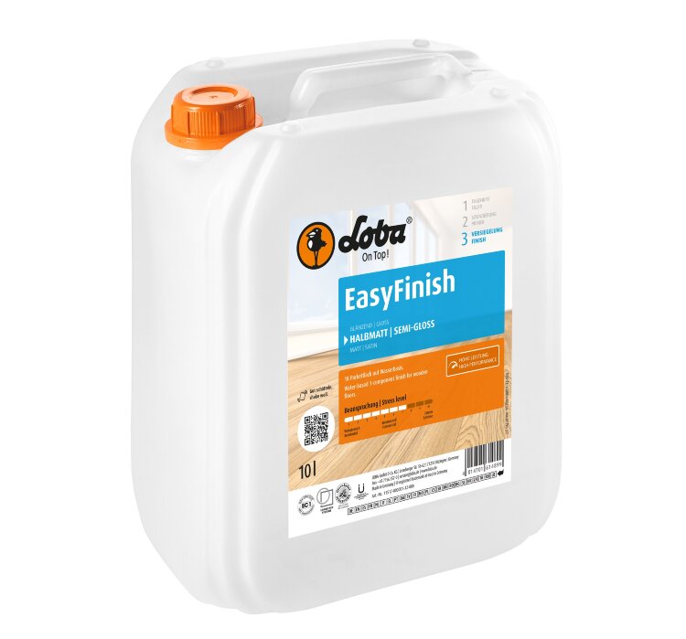 LOBADUR (Loba, Лоба) EasyFinish полуматовый паркетный лак 10 л LOBADUR (Loba, Лоба) EasyFinish полуматовый паркетный лак 10 л